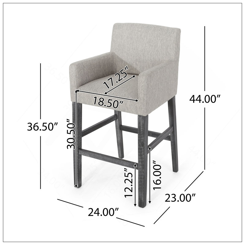 Upholstered 30.5 Inch Counter Stools - Light Grey/Grey, Grey, Light Grey