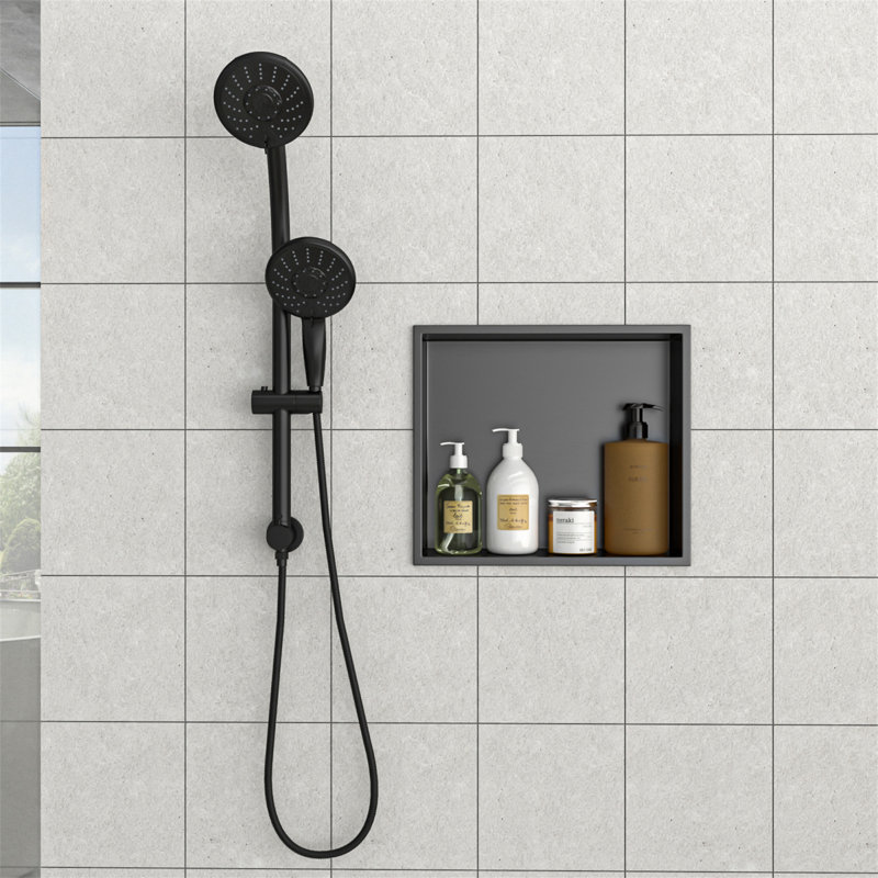 15" X 13" Stainless Steel Shower Niche, Gunmetal Black