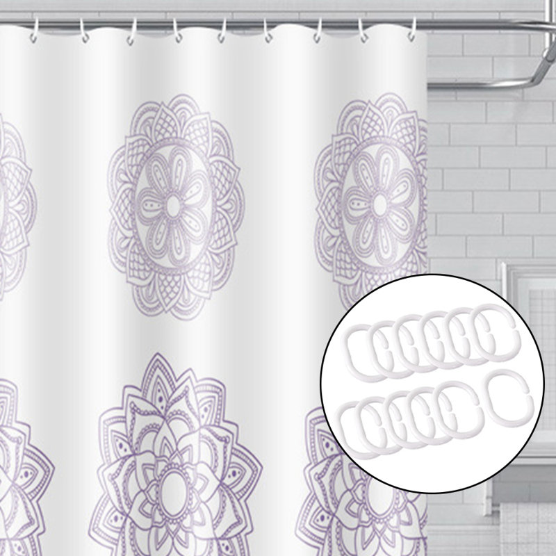 Rideau de douche avec crochets inclus