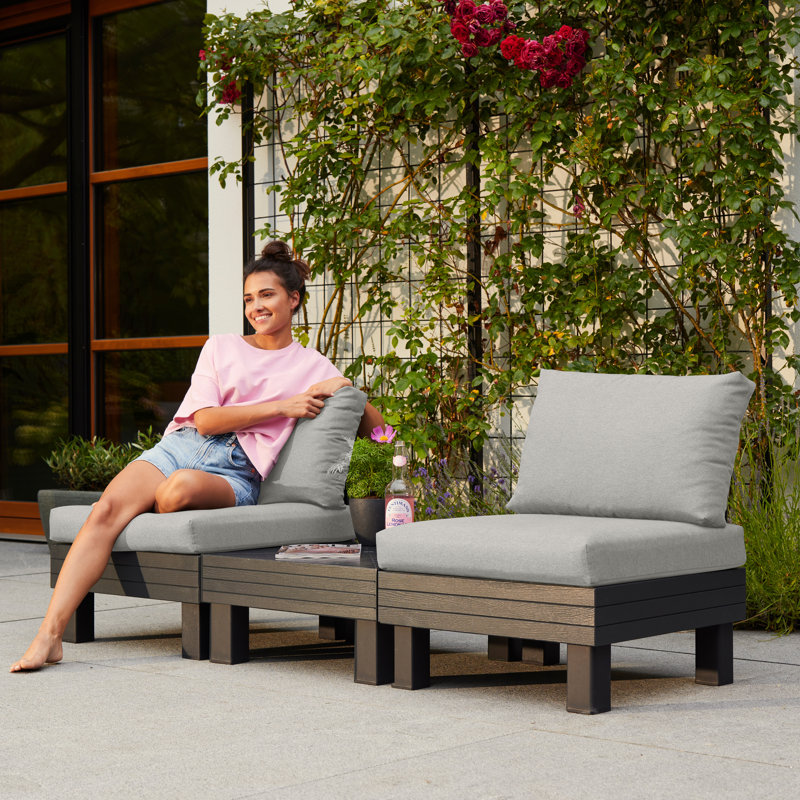 Keter Elements 2 Seater Modular Balcony Set with Table - Graphite