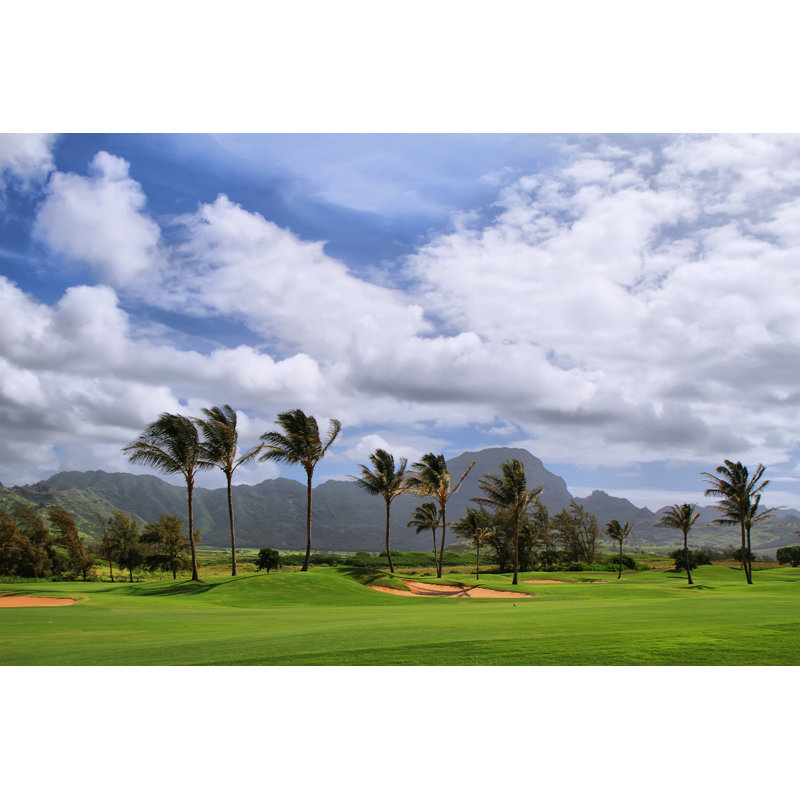 Golf Course In Mahaulepu Trail - Wrapped Canvas Print, 81cm H x 122cm W x 3.8cm D