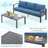 Charlsa 9 - Person Patio Conversation Set with Cushions-1415176415