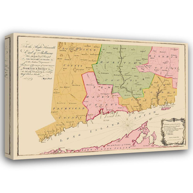 «17 Stories Inconnu», art sur toile tendue avec châssis: Connecticut Colony, 1766, H 36 po x l 48 po