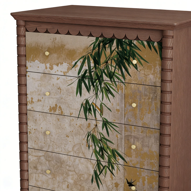 Commode d'entrée Mid-Century en bois massif, Dark Brown Wood