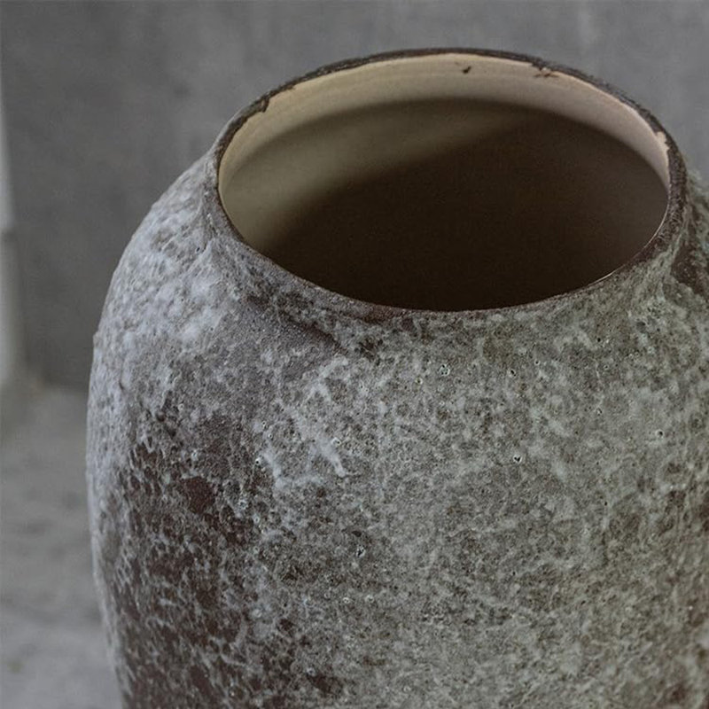 Vase en céramique fait à la main, Noir / blanc
