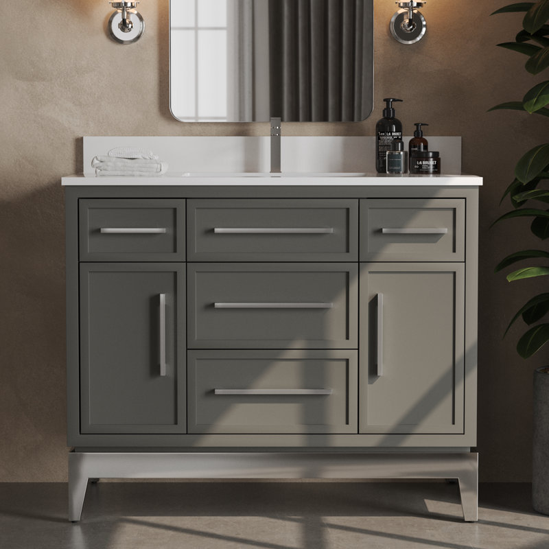 Meuble-lavabo simple 42 po Barrington, Gris