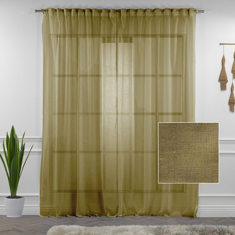 Lin simple extra long et très large sur mesure, L 52 po x L 95 po, Citron, gingembre