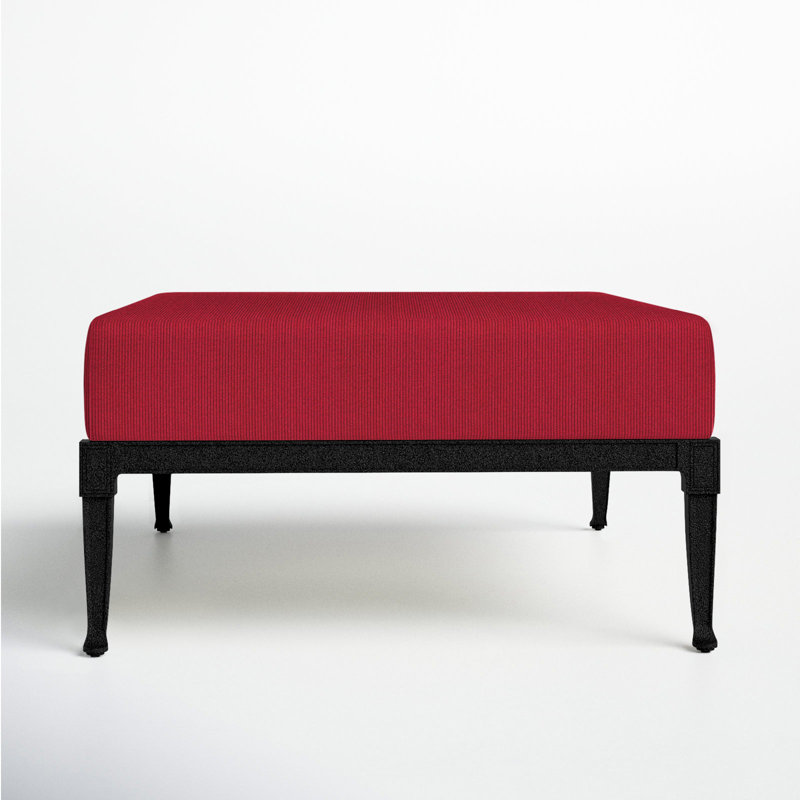 Repose-pieds d'extérieur Wiltshire, Noir texturé, Denver Scarlett Sunbrella®