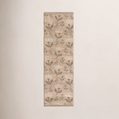 Hand-Woven Floral Jute Rug