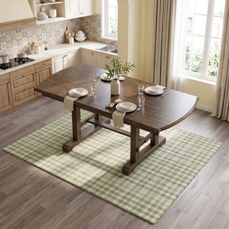 Ensemble de table de salle à manger 5 pièces en bois extensible avec rallonge amovible et 4 chaises d'appoint, Brun