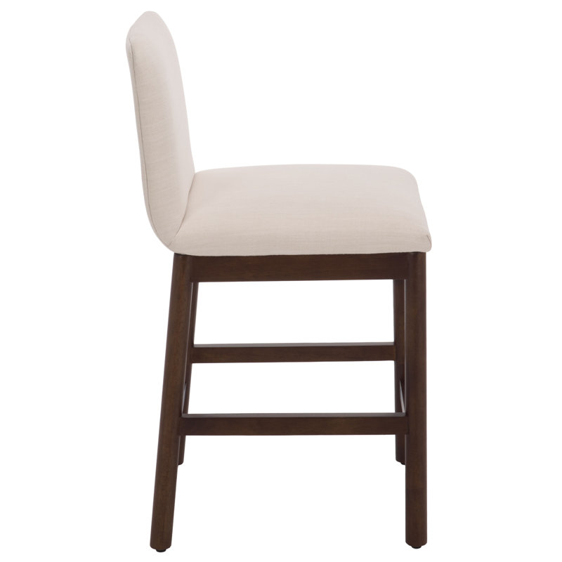Madsen Upholstered Counter Stool, Cream / Walnut
