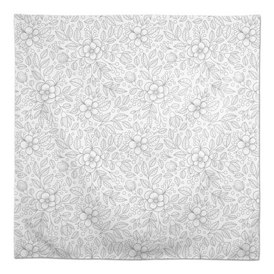 Square Floral Polyester Tablecloth