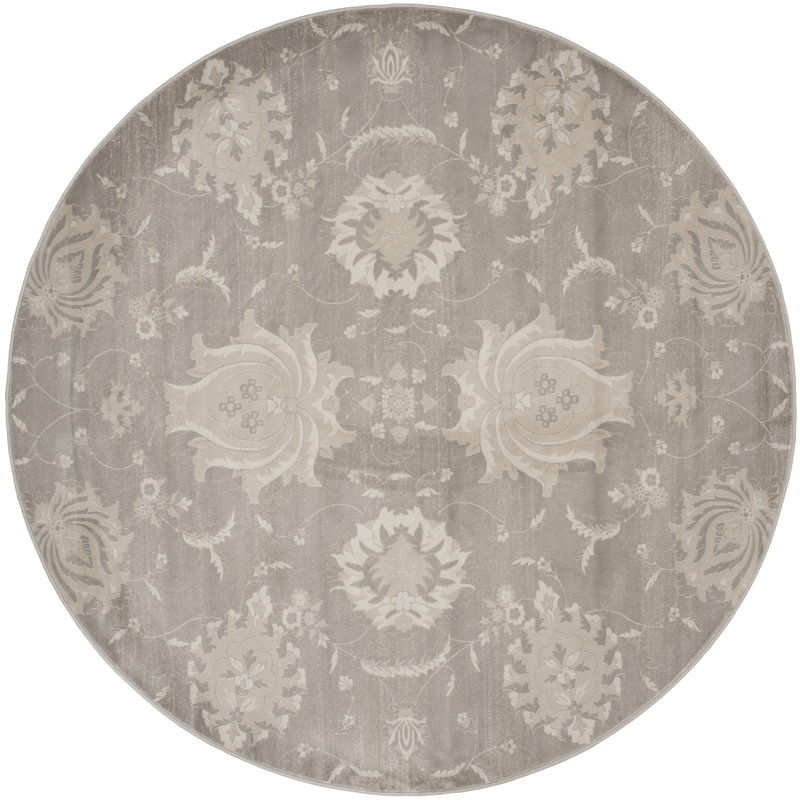 Performance Floral Rug, Round 6'7"
