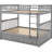 Full Over Bunk Bed With Drawers In Gray - Convertible For Bedroom Gray, Handled Drawer Storage, Build-1015177173-1015177179
