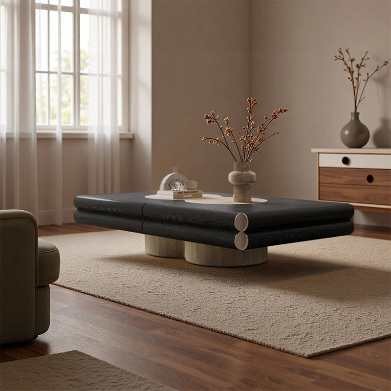 Retro Luxury storage coffee table, Black
