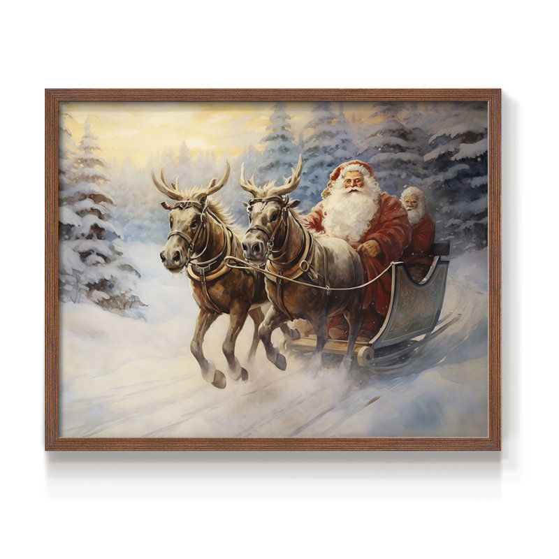 «Chirstmas Art» - CECL XXIV - Reproduction encadrée - Restickable, H 8 po x l 10 po, Noyer