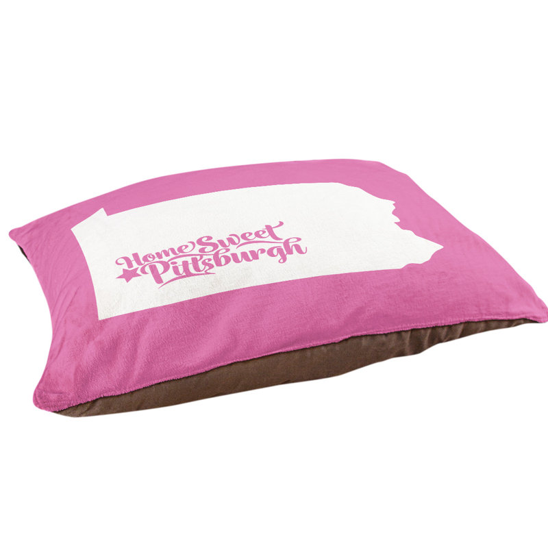 Coussin d’intérieur pour chien pittsburgh pennsylvanie, Petit (l 28 po x P 18 po x H 6 po), Rose