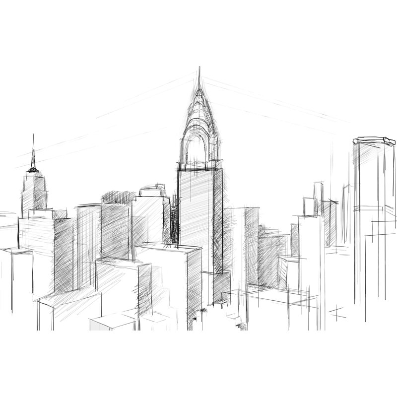 " City Scape ", 20" H x 30" W