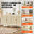 Rattan Buffet Cabinet, 4-Door Sideboard With Adjustable Shelves, Natural
