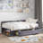 Twin size L-Shaped Upholstered Platform Bed with Storage and Drawers-110990650