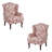 Duward Upholstered Rococo Orange Chenille Wingback Accent Chair with Rolled Arm and Solid Wood Leg (Set of 2)-1893327861