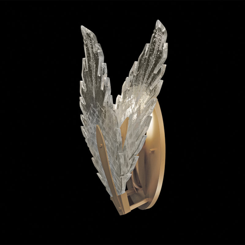 Plume Flush Mounted Sconce, Gold Leaf
