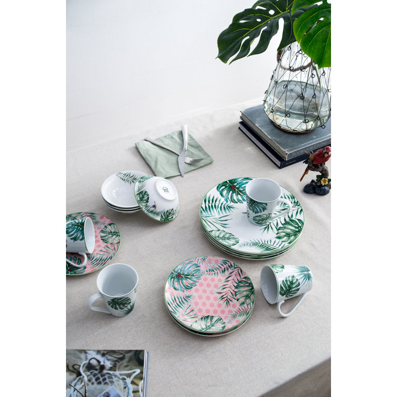 Wamego 16 Piece Porcelain China Dinnerware Set - Service for 4