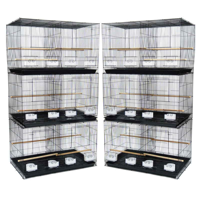 Cage à oiseaux lot de six petits cage à oiseau avec séparateur, Noir