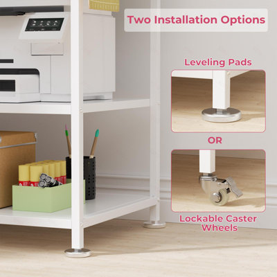 Large Heat Press Table with Charging Station, Movable Heat Press Stand Desk Cart with Vinyl Storage and Drawer, Metal Workbench for DIY Sublimation