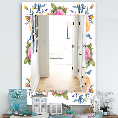 Miroir mural fleur 34