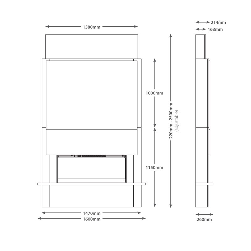 Oxton Electric Chimney Breast Suite