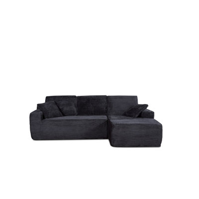 Velours côtelé de 104 po en forme de L pour la famille et les appartements, tissus doux, flexibilité modulaire, canapé Cloud confortable avec configuration à profil bas, style