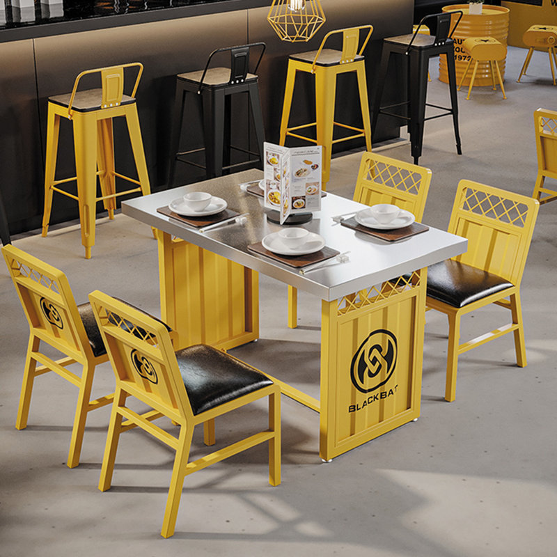 Kashlyn Trestle Dining Set, Yellow, Yellow, 29.6"H x 55.2"L x 27.6"W
