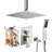 Ceiling-Mounted Complete 10" High-Pressure Shower System with Rough in-Valve Brushed Nickel-125529422