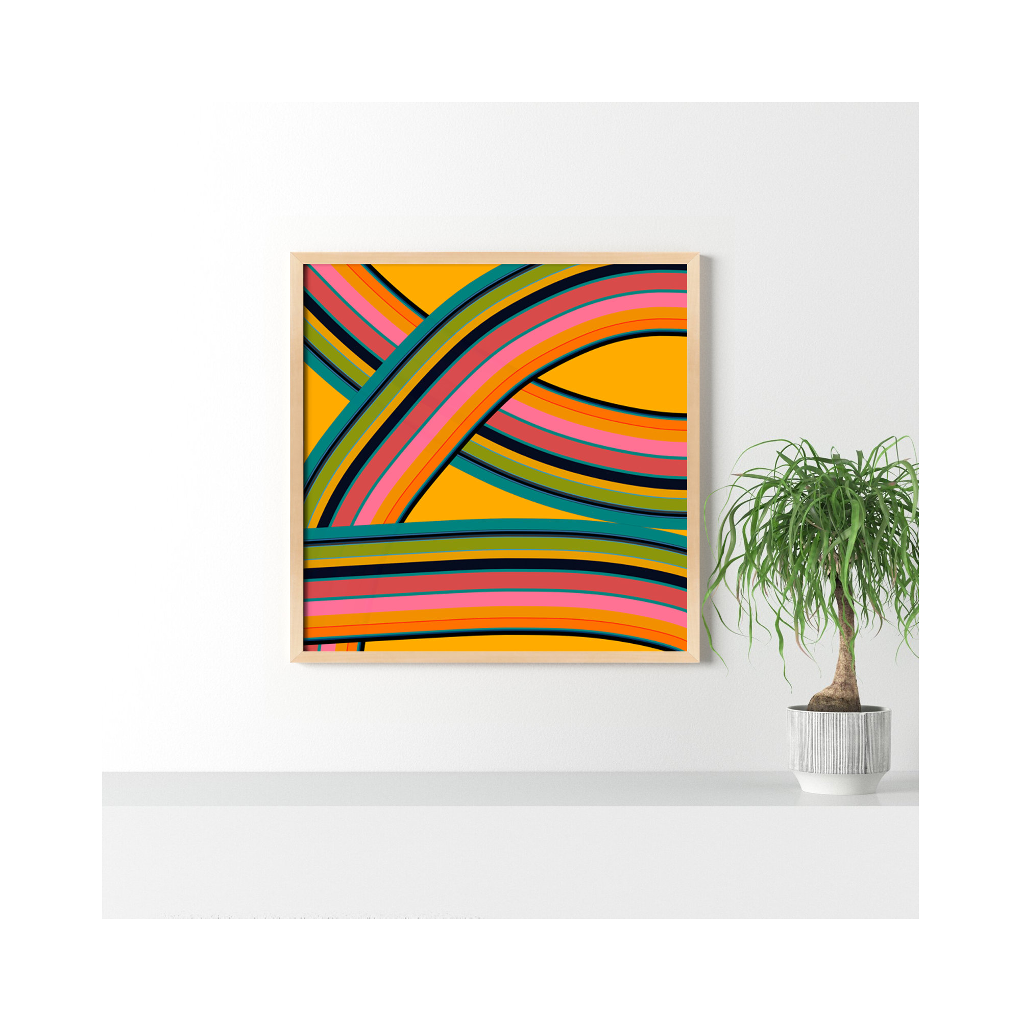 Twist Series I Fiesta Twist by Jacques Pilon - Picture Frame Graphic Art, Brown, 36" H x 36" W x 1.25" D