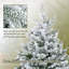 Arbre de Noël artificiel épinette enneigé 7 pi avec branches articulées et base en métal 7 pi