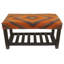 Banc de rangement rembourré avec tablettes