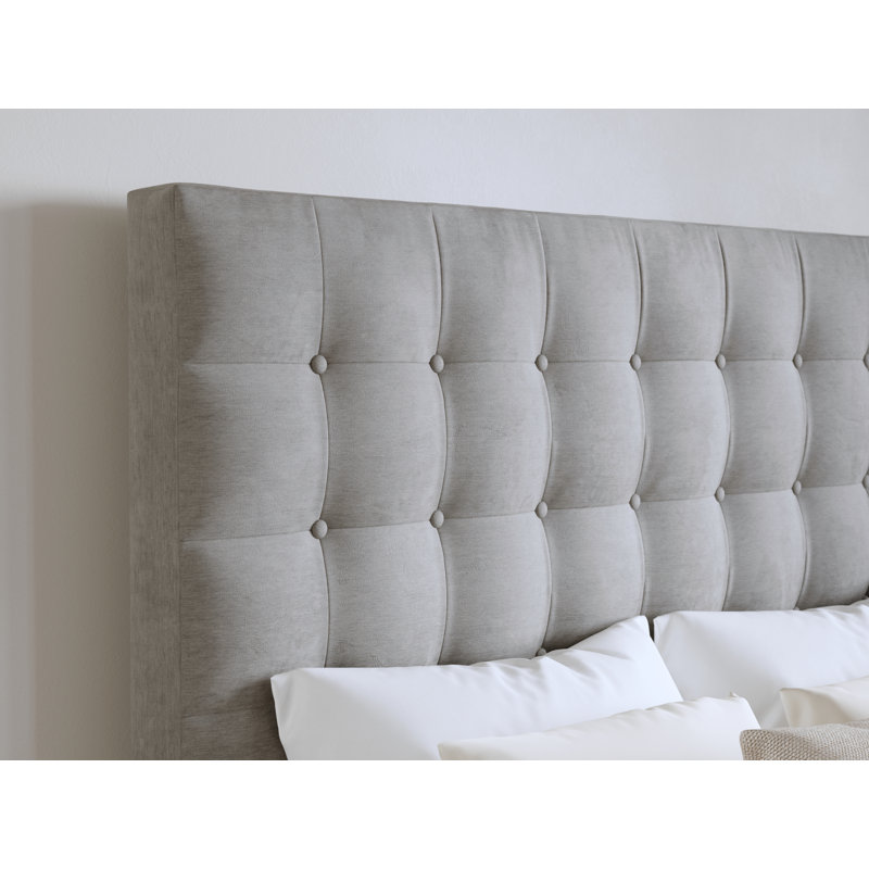 Tête de lit tapissier Salm, Gris, Grand