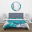 Turquoise/White Microfiber Duvet Cover Set-66399842