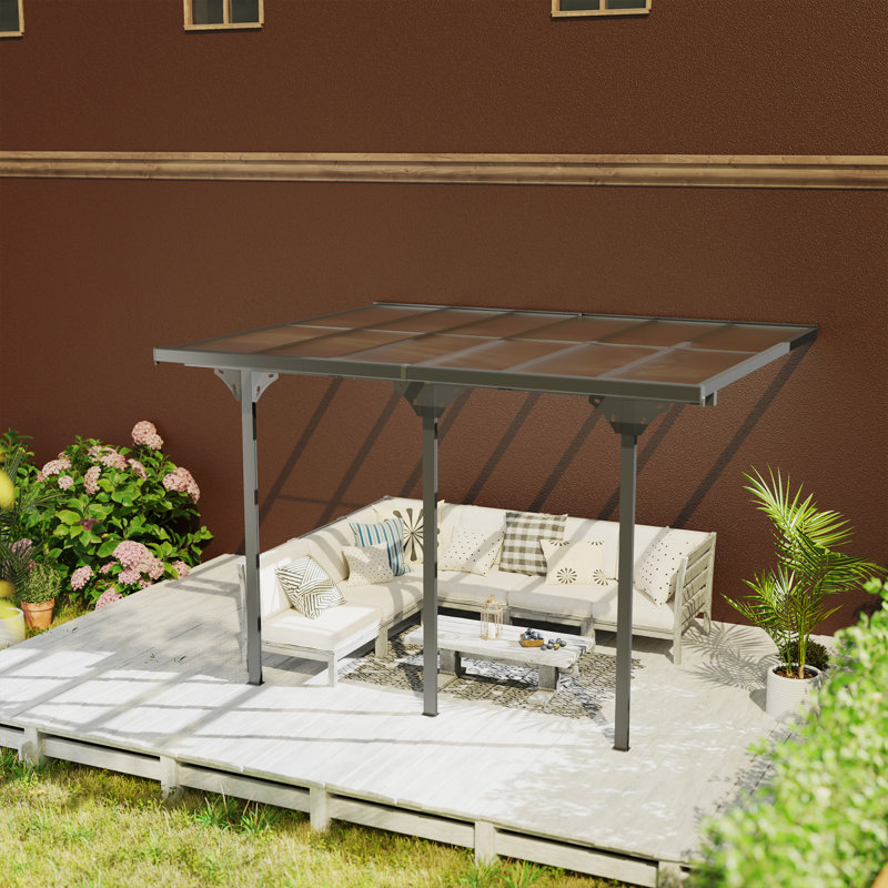 10 Ft. W x 10 Ft. D Aluminum Pergola with Canopy, 12' x 10'