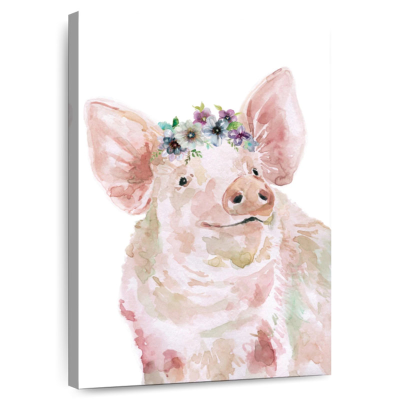 Brampt Flower Crown Pig, 51" H x 34" W