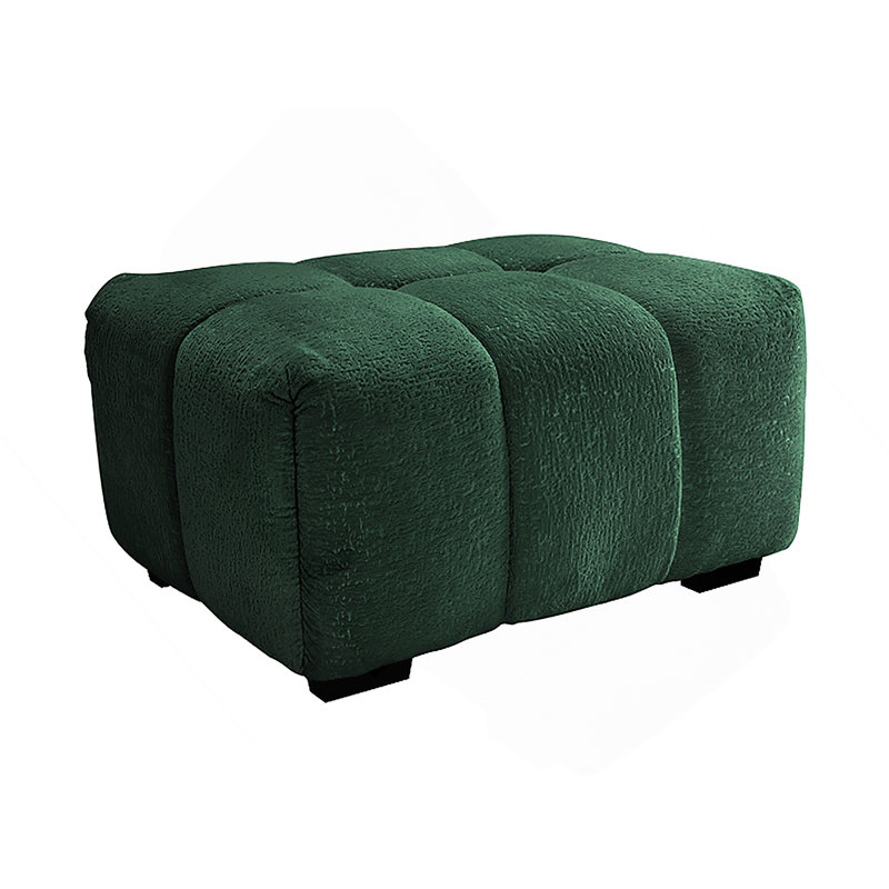 33 canapés vert chenille - repose-pieds, Vert