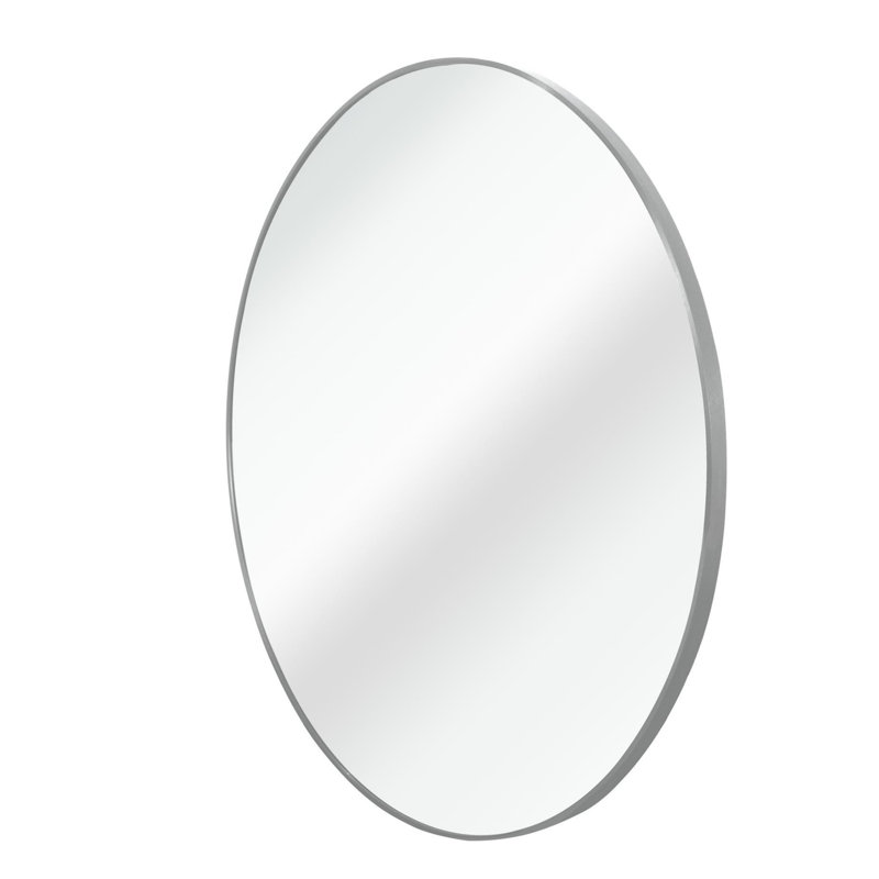 Metal Framed Round Bathrrom Mirror, Silver