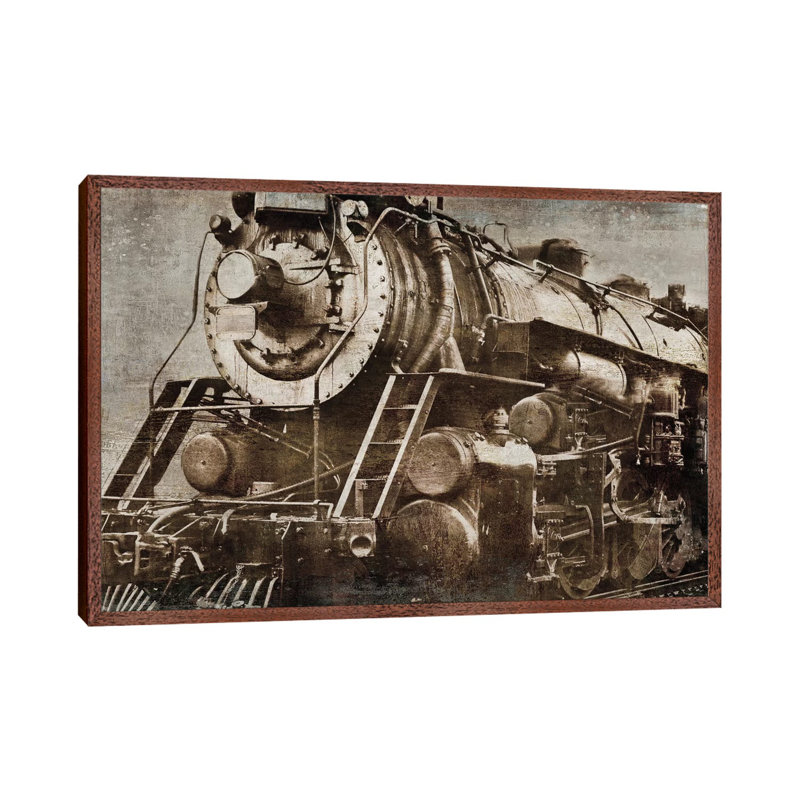 Locomotive by Dylan Matthews - Print on Canvas, 66.04 cm H x 45.72 cm W, Brown Floater Framed