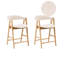 Upholstered Counter Stool with Solid Wood Frame