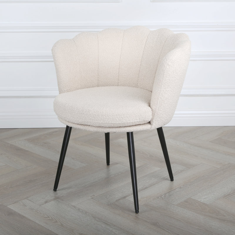 Elsfield - Boucle Scalloped Back Chair, Black