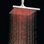 Pomme de douche à pluie moderne en acier inoxydable à DEL 16 po - BathSelect, plafonnier, changement de couleur avec activation de la pression d'eau
