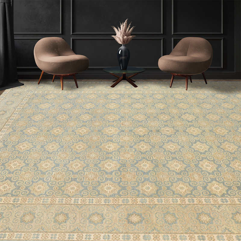 Hand Knotted Wool Moroccan Area Rug in Light Gray, Rectangle 8' x 10'