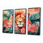 Décoration murale lion rose et vert en forêt II - Lion-878006353-878006358