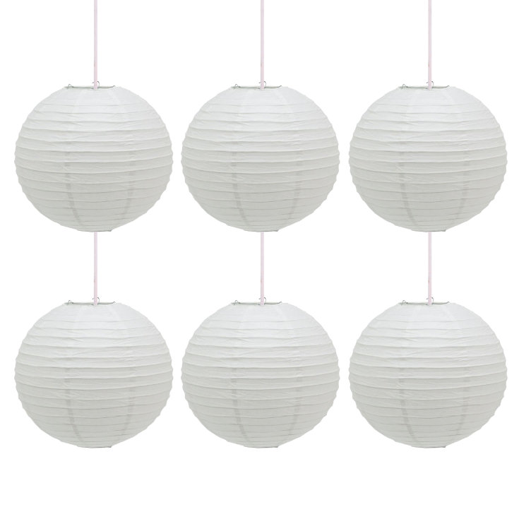 30cm H Paper Round Lamp Shade ( Uno ) in White
